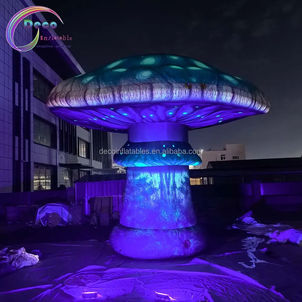Durable Fluorescent Mushroom Inflatable Cartoon For Halloween Decorations New Design Advertising Inflatables