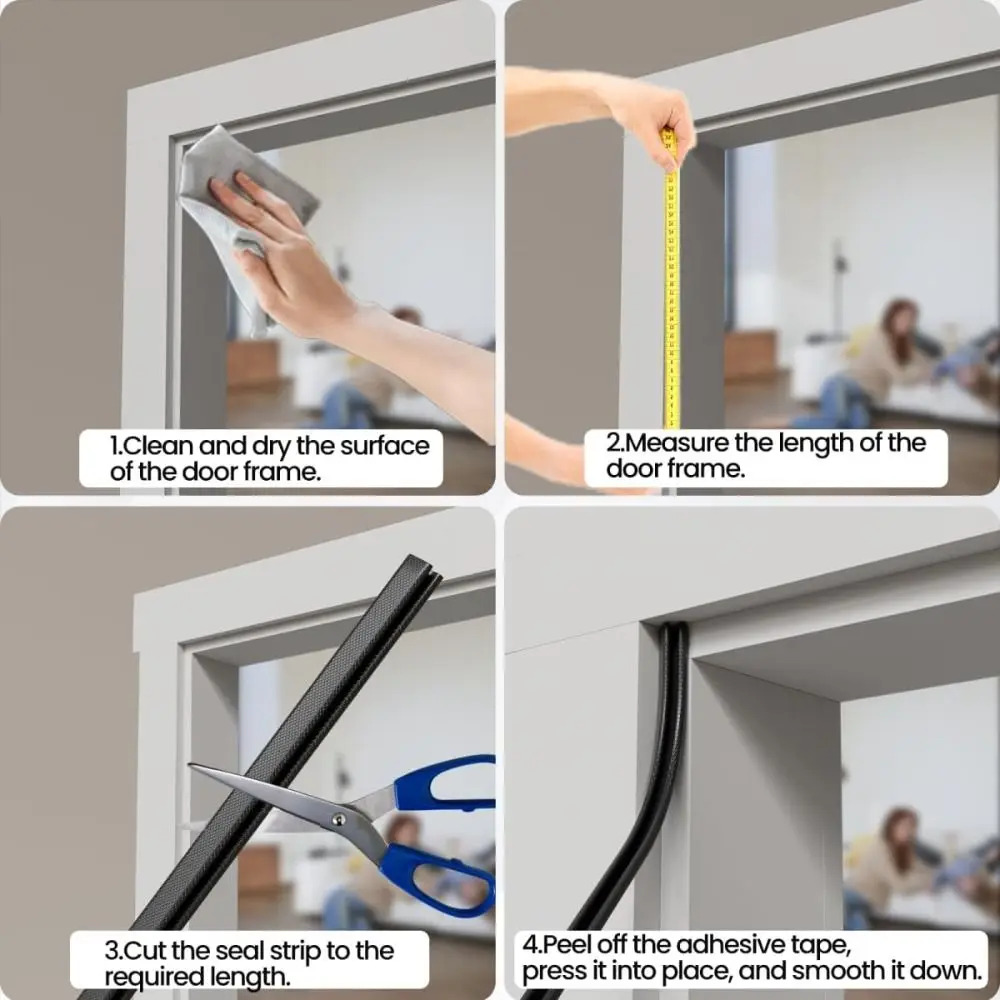 New V Shape Weather Stripping Self-Adhesive Foam Material Draft Stopper Gap Sealing Seal Exterior Door