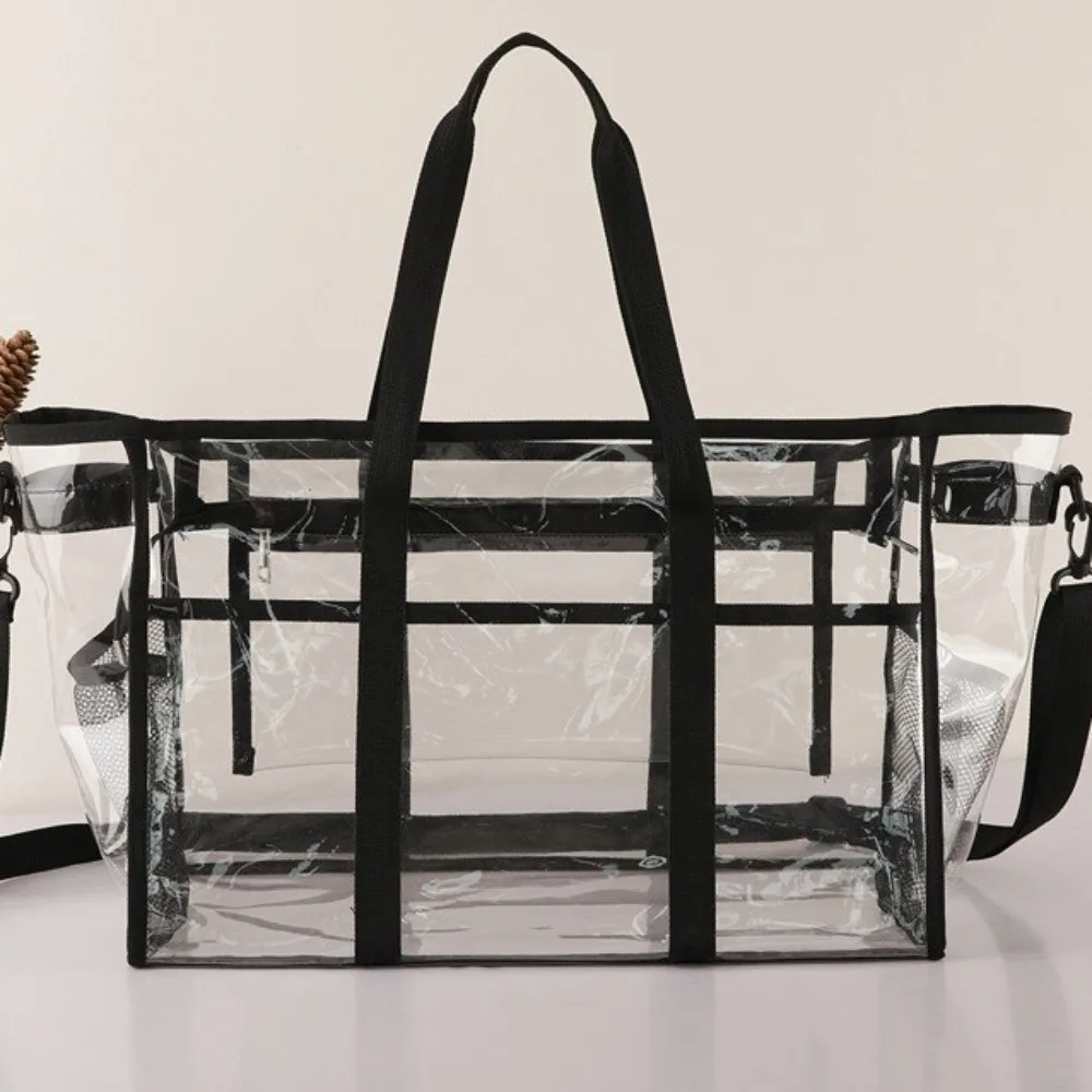 

Large Capacity Transparent Crossbody Bag Waterproof Lightweight Toiletries Handbag PVC Oversized Washing Storage Bag