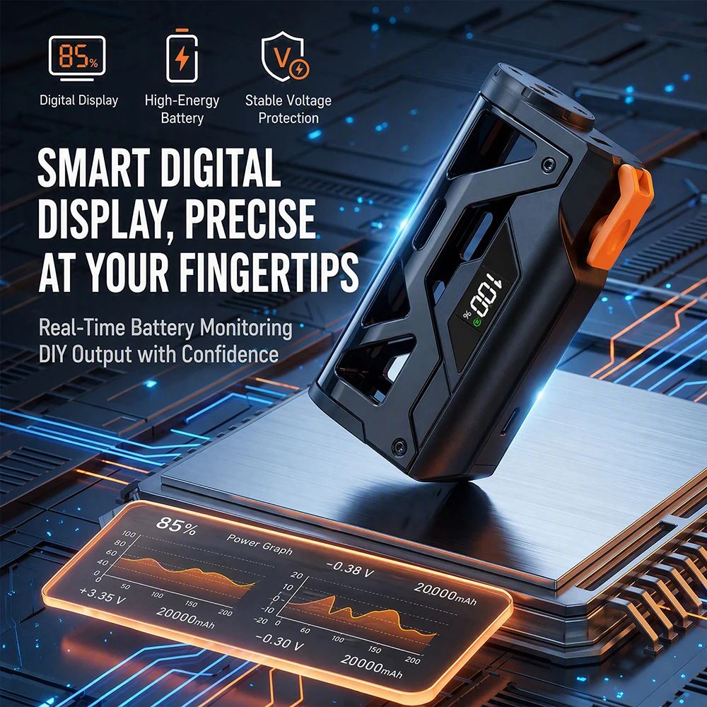 DIY No Welding 1*21700 Battery Power Bank Kit 10W with Digital Display Portable Charger Case for High Power Devices