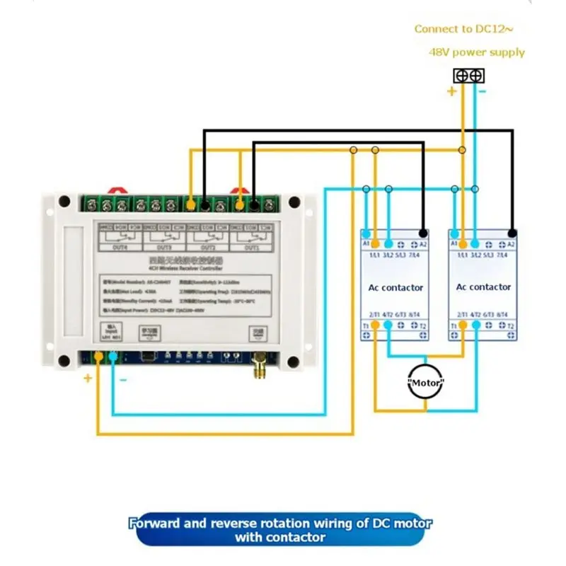 [LXYA68Z!] Wireless Remote Control 4CH DC12V-48V 30A 433Mhz Elevator Control Switch Relay+ Lifting Equipment