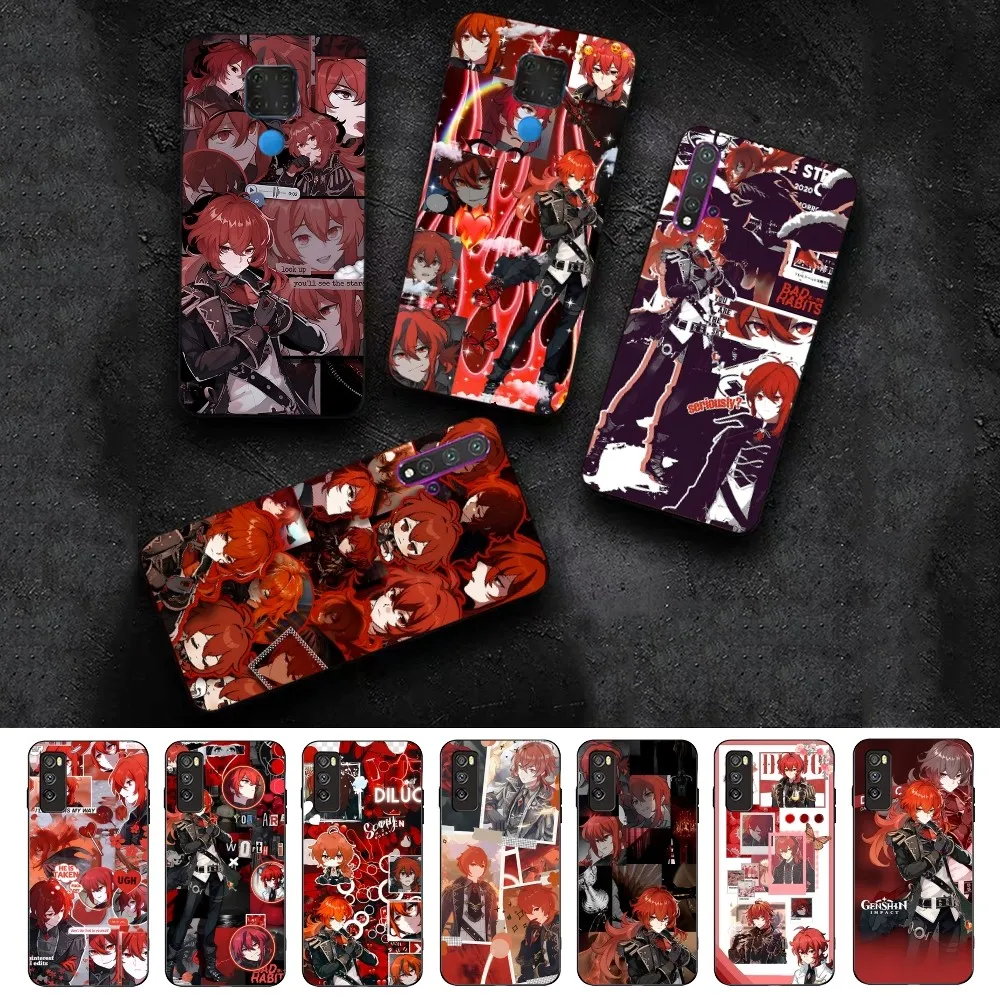 Genshin Impact Diluc Ragnvindr Phone Case For Huawei Mate 10 20 30 40 50 lite pro Nova 3 3i 5 6 SE 7 pro 7SE