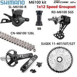 SHIMANO Deore SL M6100 RD M6100 SGS 1X12S Groupset MTB PROWHEEL CLAW Crankset 32/34/36T CS 46T/50T/52T BB K7 Complete 12V Kit