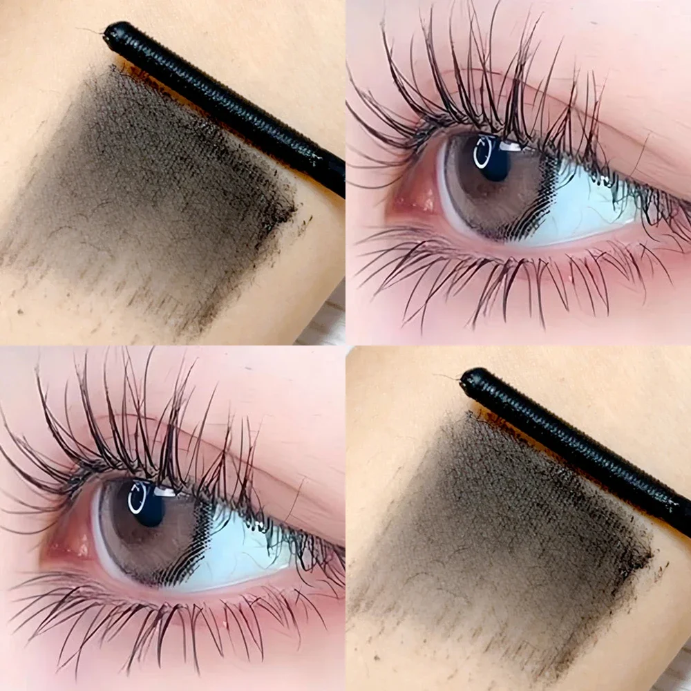 Krul Kleine Zilveren Stok Mascara Natuurlijke Verlenging Vezel Zwarte Lange Curling Wimpers Extensions Gemakkelijk Te Dragen Sexy Ogen Make-up