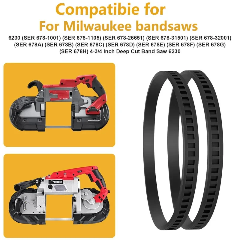 1/2 Pcs 650721-00 Bandsaw Tires Belt For Dewalt BandSaw Rubber Tires Belt 514002079 A02807 DCS374 DWM120 Power Tool Rubber Black