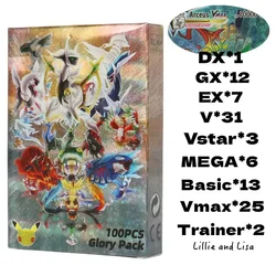 2024 flaş en iyi Pokemon kartları Proxy Glory paketi Vmax Vstar GX Mega Ultra nadir gökkuşağı Arceus DIY charikids çocuklar parlak hediye