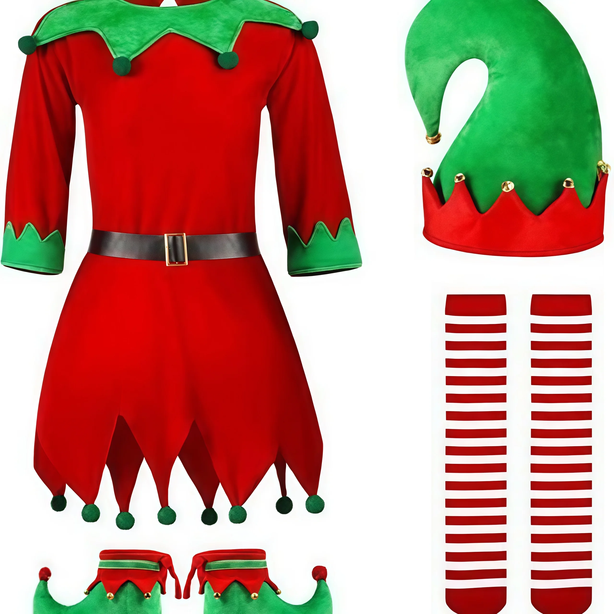 زي أداء الأطفال من Cisas Tree، زي تنكري للهالوين للرقص للأولاد والبنات، زي الجنية T Elf Princ Dr #3