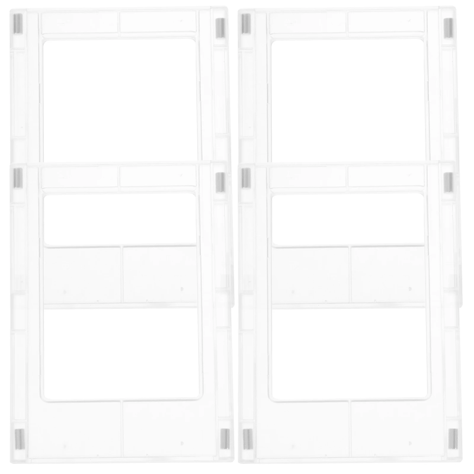 

4pcs Photo Holder White Travel Stand Desktop Decor PVC Storage Small Card Display Studio Small Card Cover Supplies