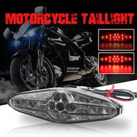 12V 15 LED Motorcycle Brake Stop Running Tail Light Rear Parking Lamps Waterproof For ATV Dirt Bike Universal Red Taillight Z0N0