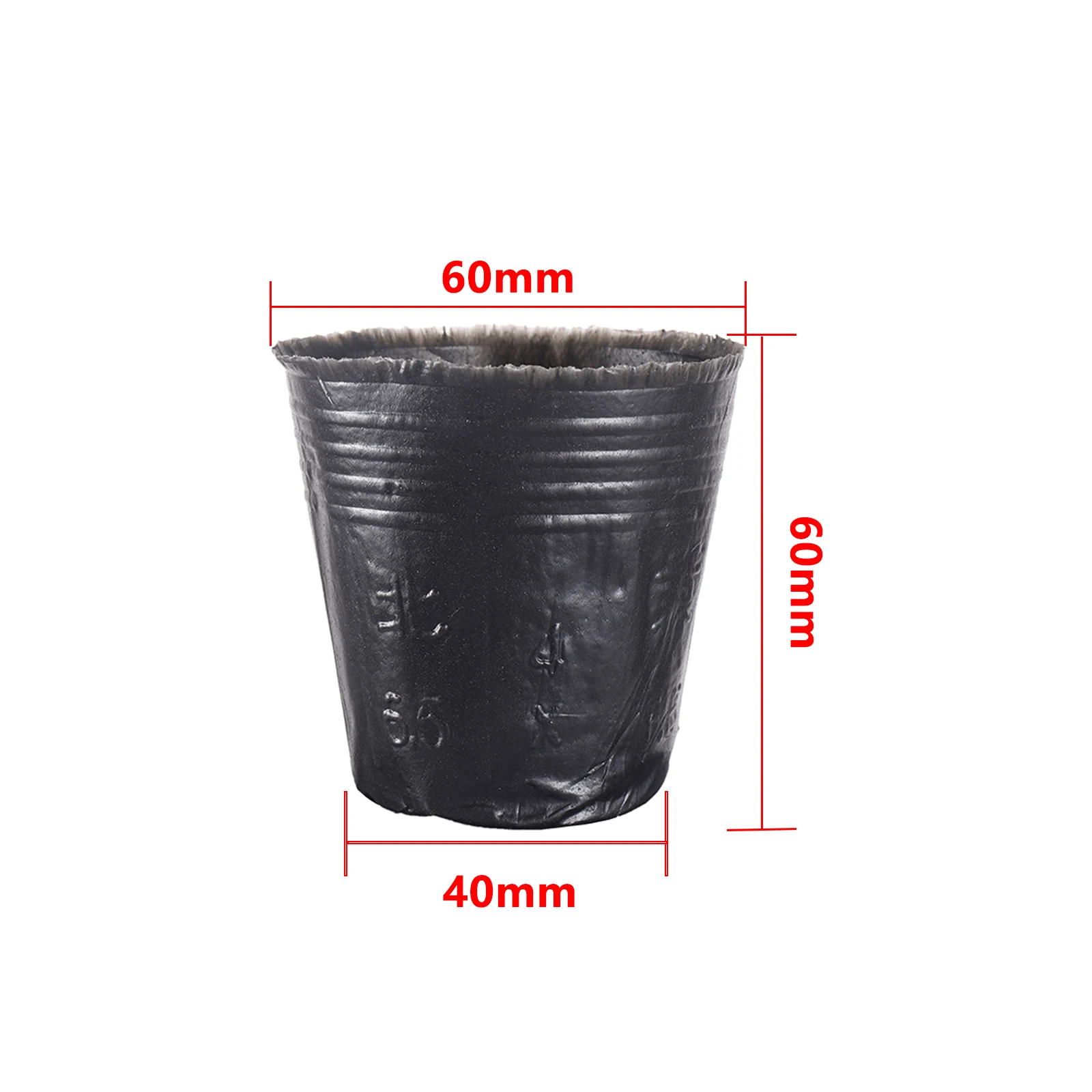 100Pcs Plastic Black Seedling Nursery Pots Seed Starting Grow Bag Flower Plant Breathable Container Garden Vegetable Box Cutting