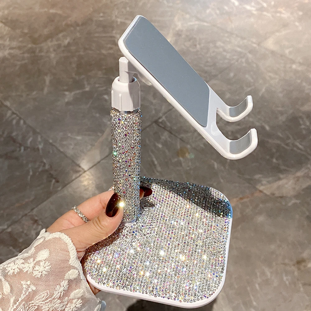 Rhinestone Crystal Bling Tablet Mobile Phone Desktop Phone Stand for iPad Desk Holder Adjustable Desk Bracket Smartphone Stand