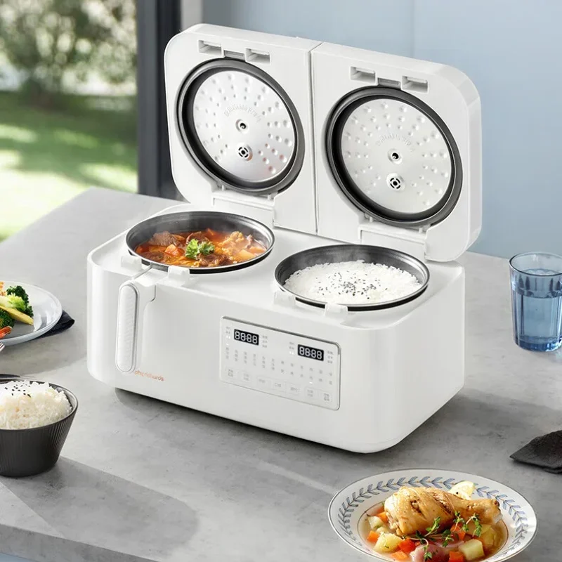 220V 4L Low Sugar Rice Cooker Double Pot Dual Control Soup Rice Separation Household Electric Cooking Pot