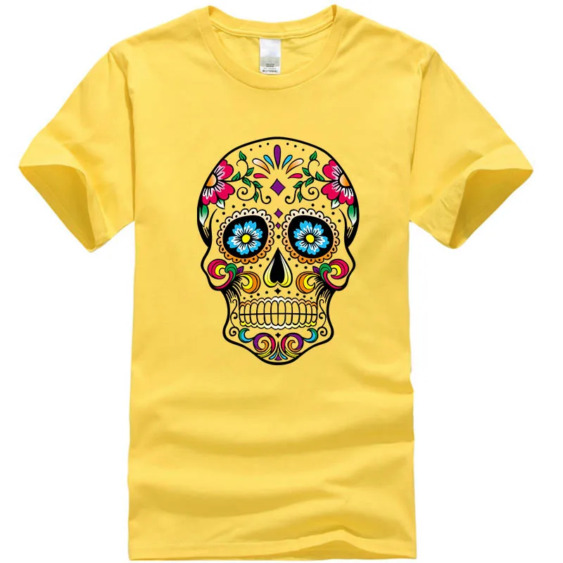 Men's T-shirt High Quality 100% Cotton Street Style Loose Cool Skull Printed Summer Men t shirt Casual Short Sleeve For Men