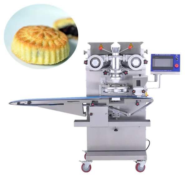 Automatic small stuffed mamoul mooncake snacks pastries maker filled  making encrusting machine