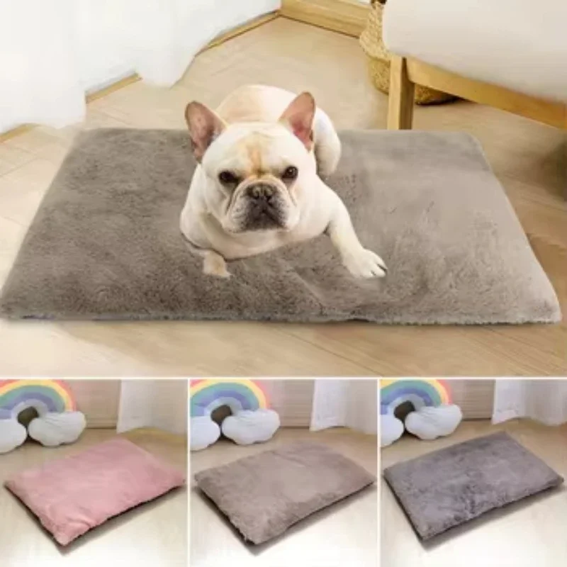 

Soft Dog Cat Bed Mat Warm Pet Dog House Soft Fleece Puppy Sleeping Cushion Removeable Cushions for Small Large Dogs Cats 매트