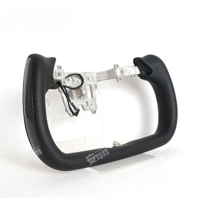 For Tesla New Model 3 (2024) Yoke Flat-Bottom Steering Wheel (With Side Carbon & Heating Function, Compatible Modified Part)