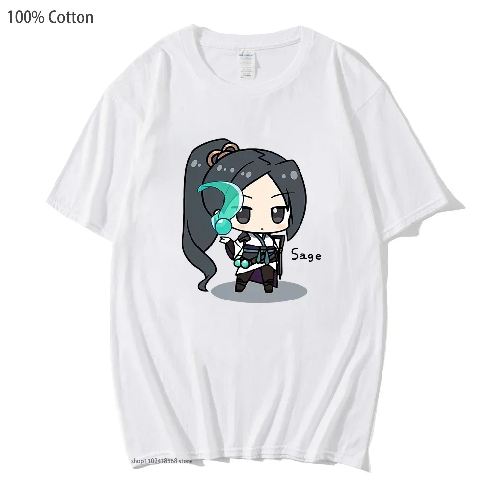 

Cartoon Valorant Clothing Mens T Shirts Unisex Sage Streetwear Y2k Clothes for Teens Felpa Moletom Aesthetic Lounge Wear Tees