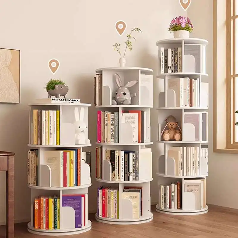 

Floor Nordic Bookcases Swivel Interior Narrow Aesthetic Modern Luxury Book Shelf Designs Portable Librero Unique Furniture