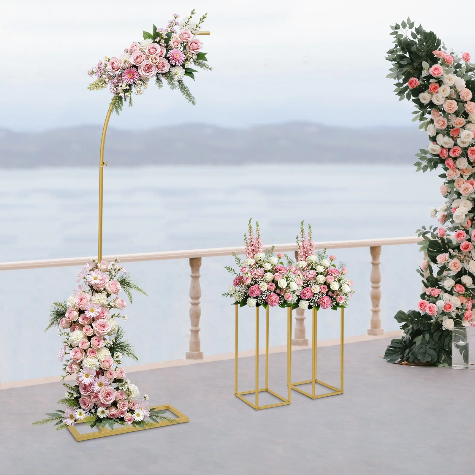 Gouden metalen vierkante bloem - Photo Booth Frame recensie en prijs