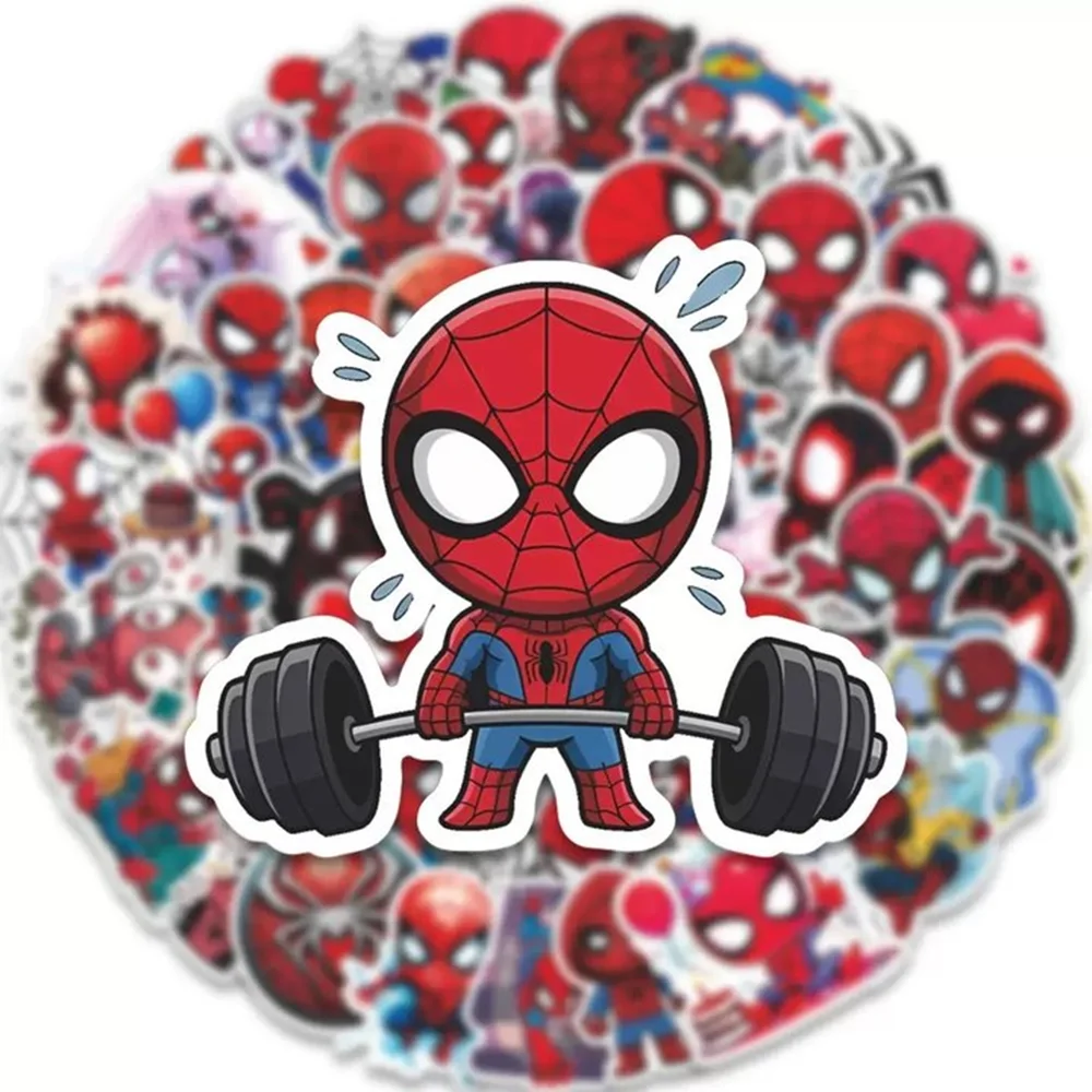 

10/30/50PCS Cartoon Marvel Superhero Spider-Man Sticker DIY Phone Laptop Luggage Skateboard Graffiti Decals Fun for Kid