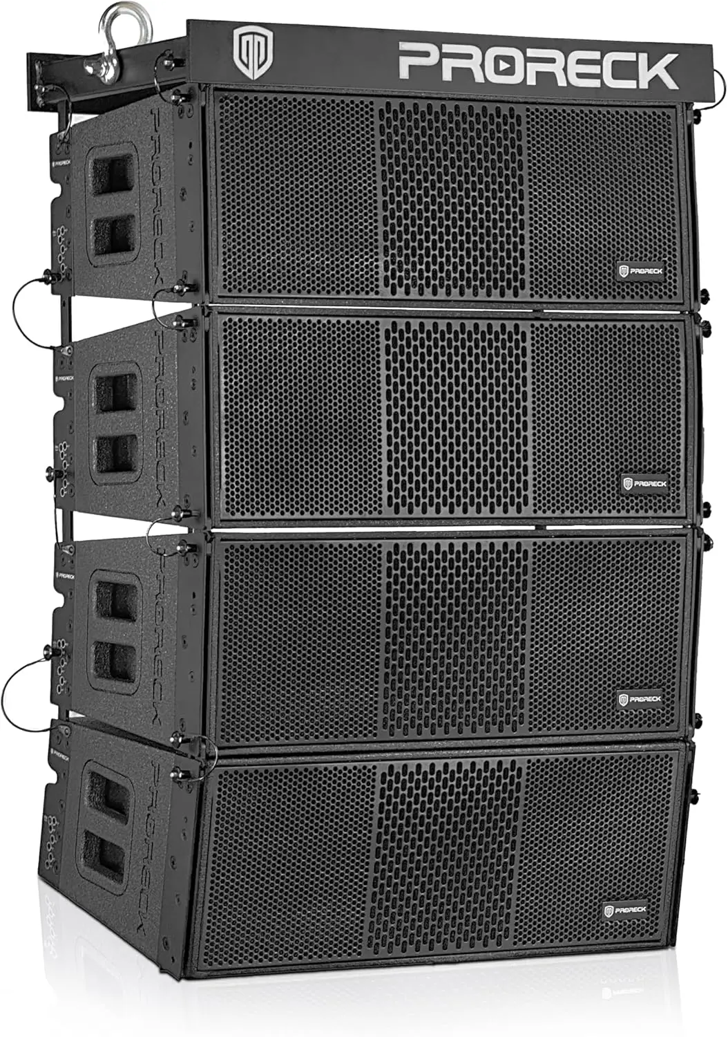 PRORECK Dual 8'' Full Range Powered Array Speaker 4000W Portable Professional Sound (208AP Array Speaker X4 with Flying Frame)