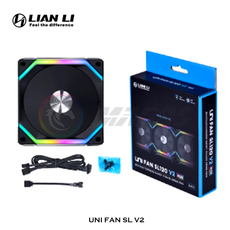 Lian Li UNI FAN SL 120 V2 140 V2 Kit de ventilador ARGB de hoja delantera y inversa Actualización de rendimiento del 10% L-Connect 3 controles 1/3