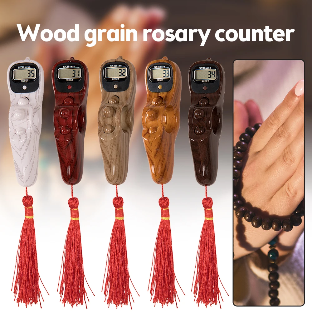 Hand Counter Portable Digital Beads Counter Led Digital Electronic Rosary Beads Tally Toy Tassel with LED easy resettable