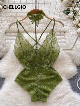 ملابس داخلية نسائية من CHILLGIO ملابس داخلية شفافة من الدانتيل Strappy ملابس داخلية عصرية ضيقة ومثيرة من قطعة واحدة