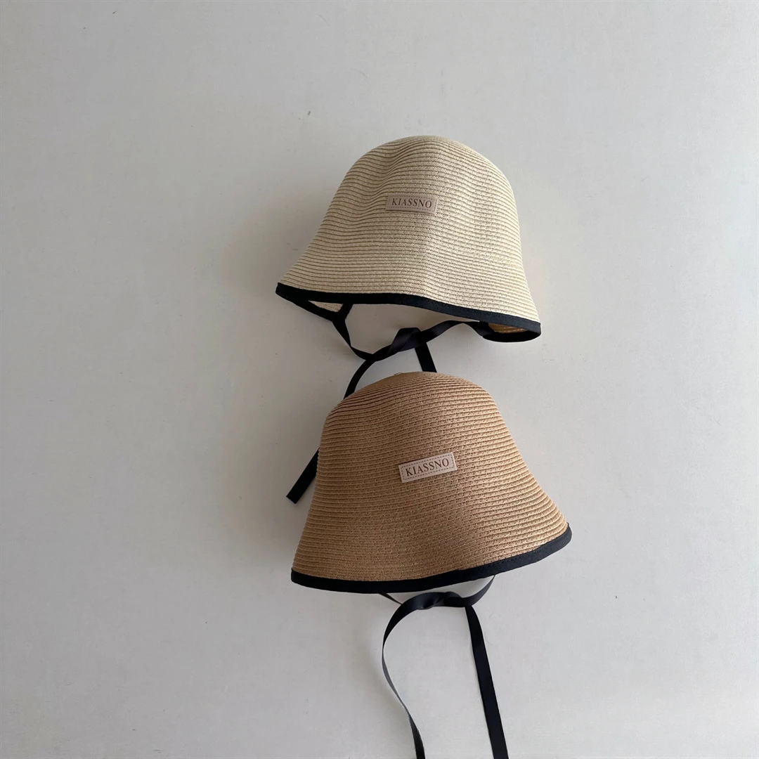 2025 الصيف الأطفال القش قبعة الفتيات شاطئ البحر عطلة كبيرة حافة الصيف الدانتيل قبعة بحافة الفتيات قبعات الشاطئ قبعة بنما #6