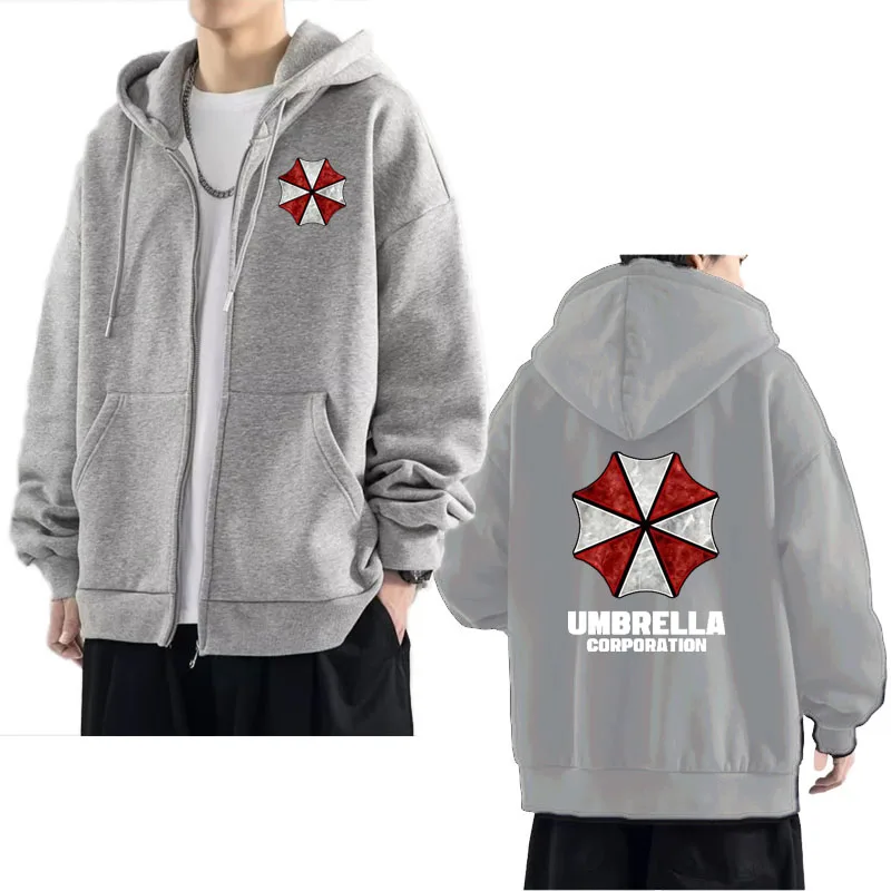 Spring Autumn oversized men\'s hoodie Sweatshirt Umbrella Corporation Casual sports Harajuku long sleeve zipper cardigan top