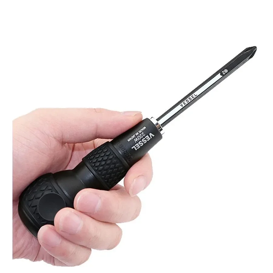 VESSEL, Interchangeable Bit Screwdriver Set, Ball Grip Retractable Screwdriver, Repair Hand Tool Accessory, 220W-62