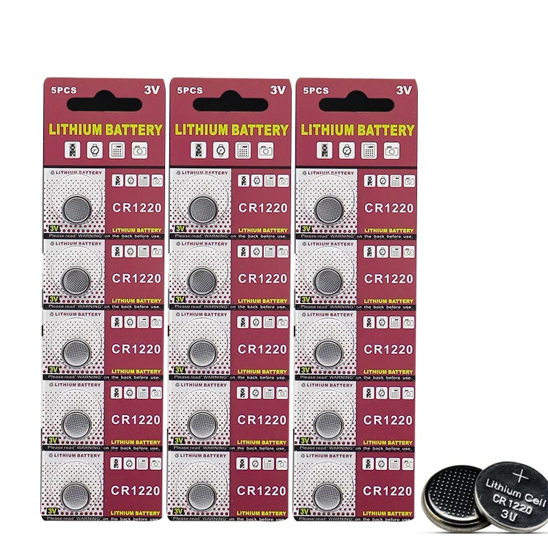 

100 шт. дешевая кнопочная батарея CR1220 DL1220 BR1220 LM1220 монетная литиевая батарея для мобильного телефона 3 В CR 1220