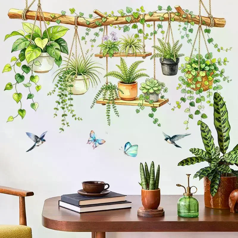 Multiple Flower Shelf Potted Furniture Wall Stickers Home Decor Accessories Living Room Bedroom Decoration Kids Room Wall Decal