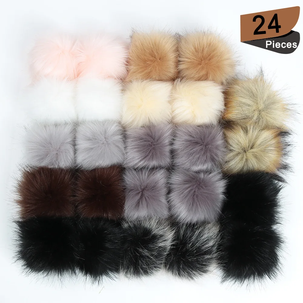 12 sztuk sztuczne futrzana kulka naśladować lisa futrzana kulka DIY 8CM Faux futro puszysty Pompom piłka futro naturalne Pompon dla czapki torby