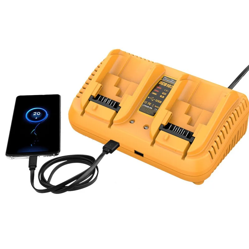 Suitable for Dewal Power Tool Battery 12V-20V DCB102 Dual Charge 6A Charger