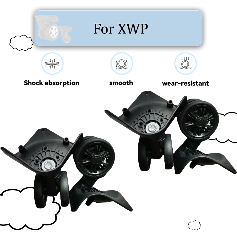 For XWP-168 Model Luggage 360° Universal Wheel Durable Dual Wheel Pulley Luggage Accessories Replacement Roller Suitcase