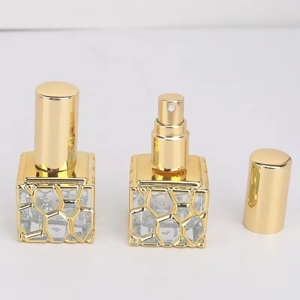 زجاجة رذاذ عطر محمولة على الموضة 10 مللي موزع عطر زجاجي مطلي فوهة ألومنيوم قابلة لإعادة الملء زجاجة فارغة للسفر