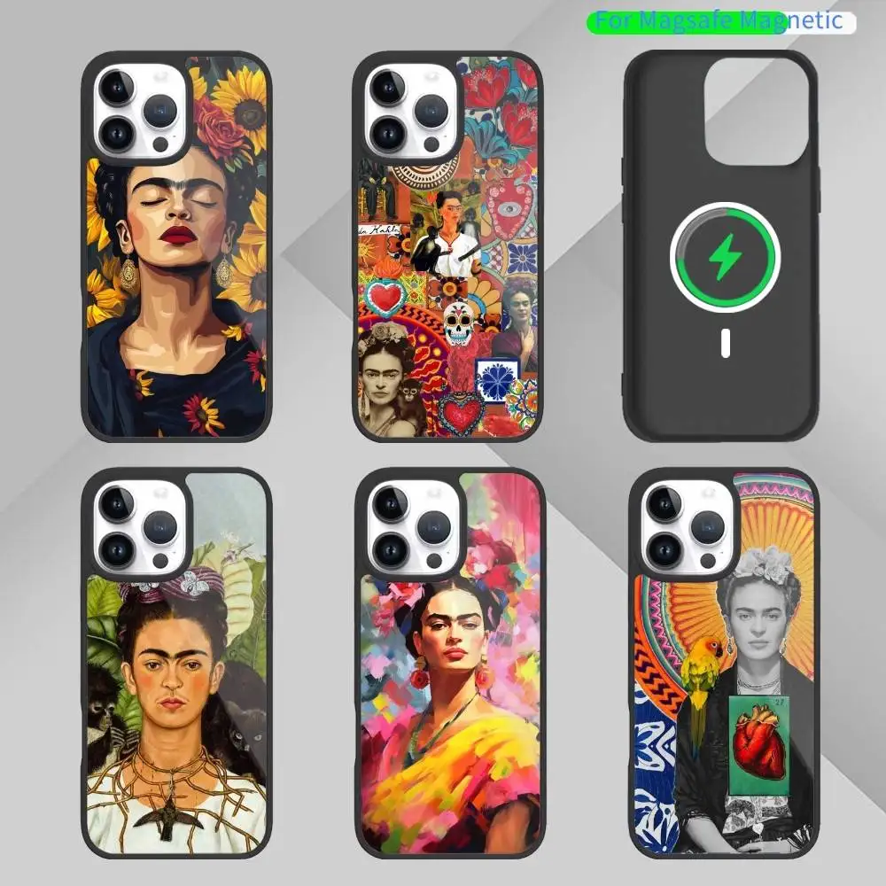 

Fashion F-FridaS-S K-Kahlo Phone Case For iPhone17,16,15,14,13 Plus,Pro Max Magnetic For Magsafe Wireless Charging