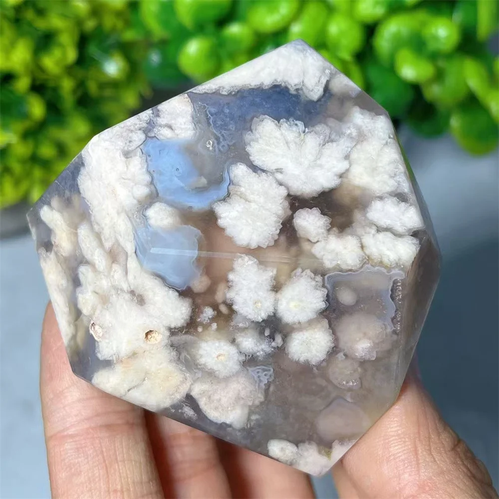 

Blue Flower Agate Free Form Crystal Natural Reiki Mineral Spiritual Meditation Specimen Flash Healing Home Decoration