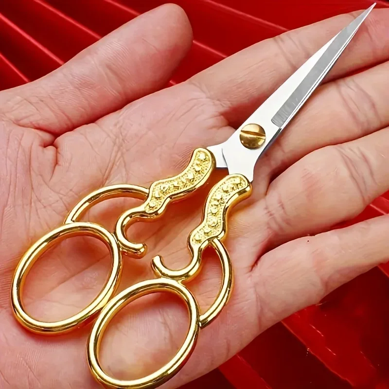 1pc  Stainless Steel Scissors for Home and Office Use - Multipurpose Craft & Embroidery Shears Paper, Thread, Fabric