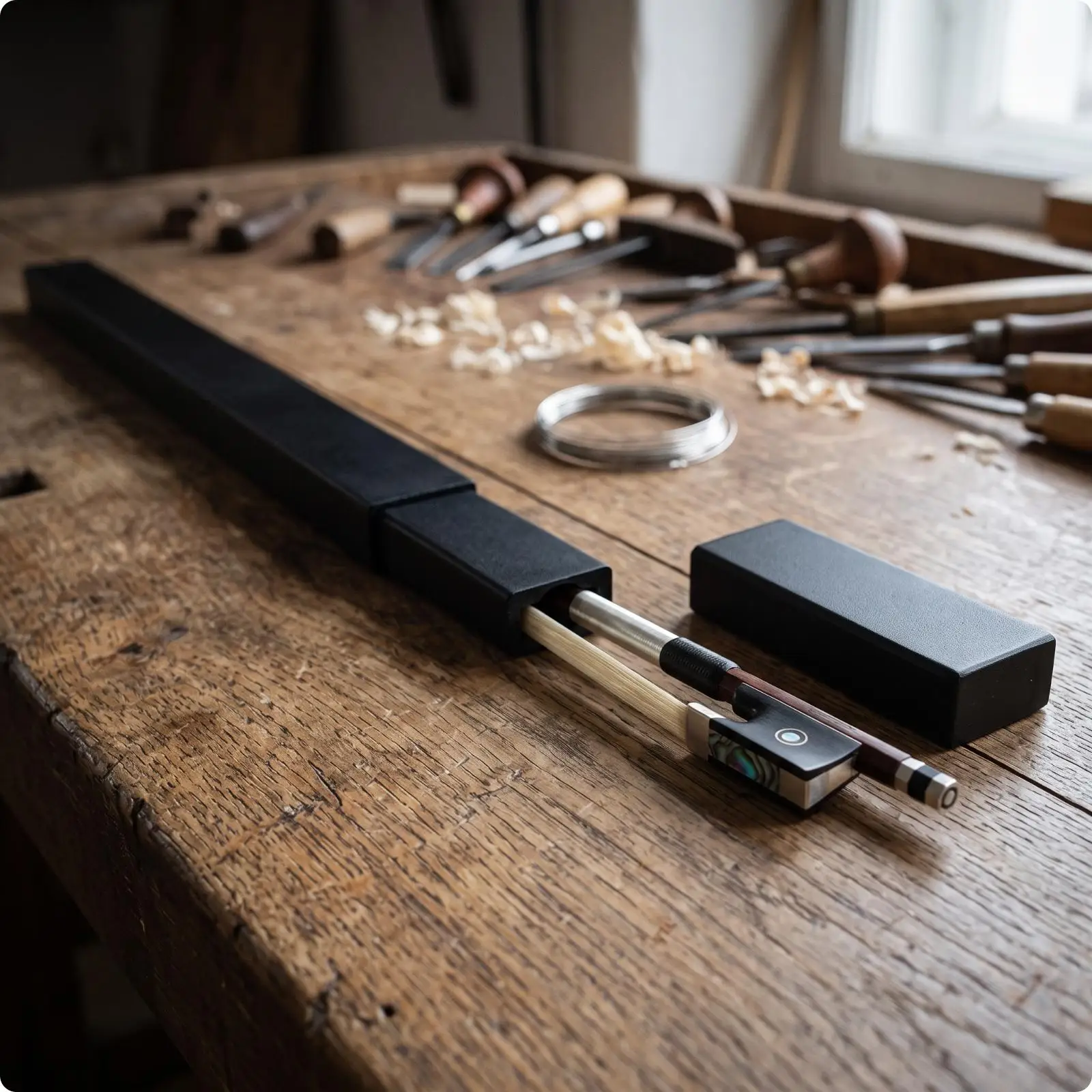 4/4 Violin Bow Brazilwood Material with Horsehair and Leather Wrap for Student Adult Performance Practice