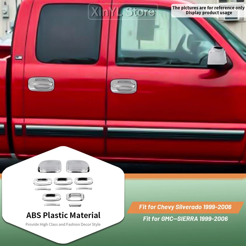 Car Reverse Mirror Housing Tailgate Exterior Door Handle Decoration for Chevy Silverado for GMC-SIERRA 1999-2006 Accessories