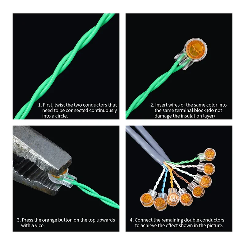 10/30/50/100PCS UY Gel Filled Butt Splice Connectors K1 K2 K3 Waterproof  Telephone Network Cable Wire Button Splice Terminal