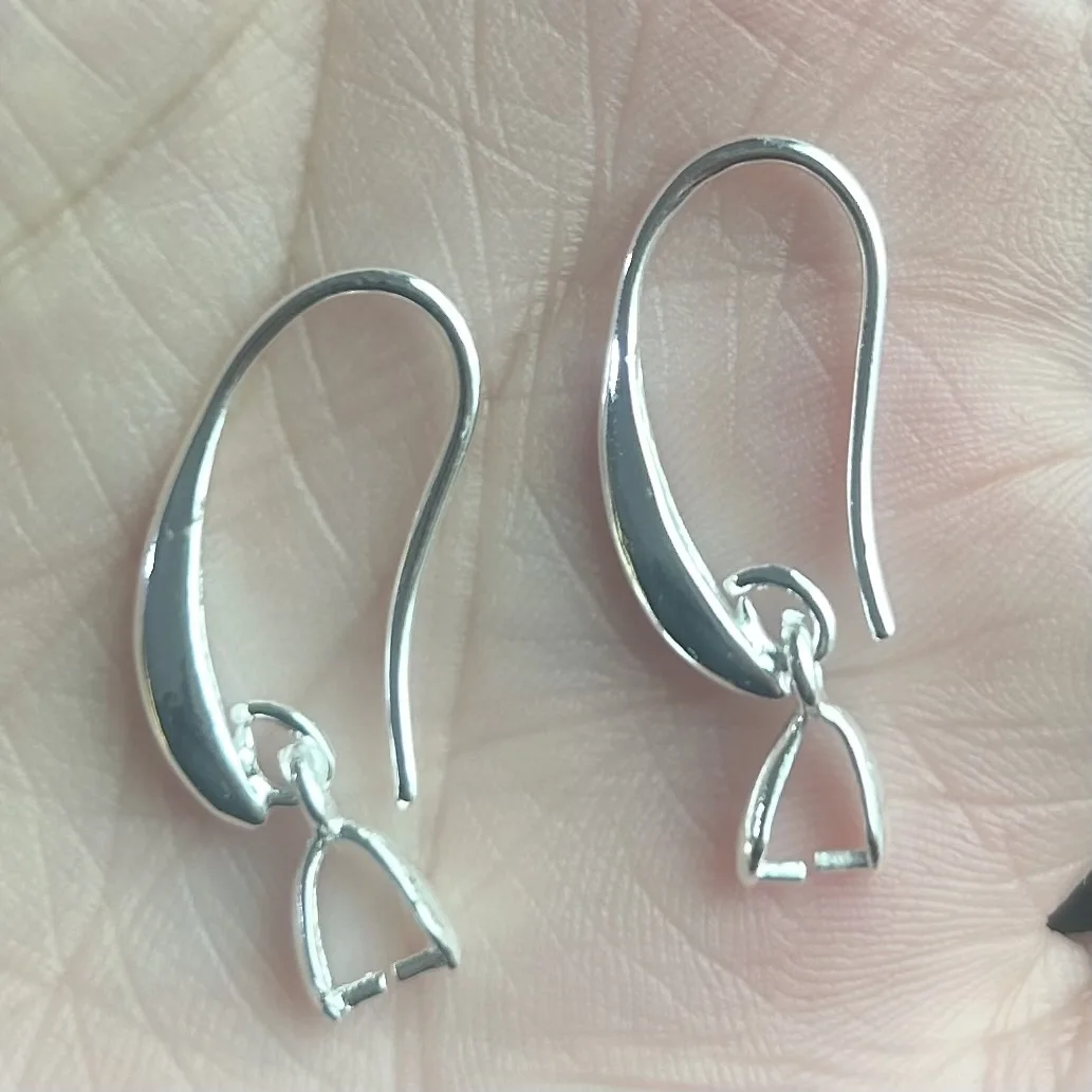 10-100PC Wholesale Lot 925 Silver Color Jewelry Findings 925 Sterling Silver Color Earring Pinch Hooks Earwire For Crystal Pearl
