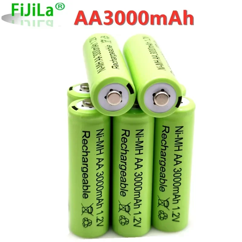 1.2V AA 3000mAh NiMH 1.2V Rechargeable Batteries Green Battery Garden Solar Lamp LED Flashlight Lantern Lamp Torch