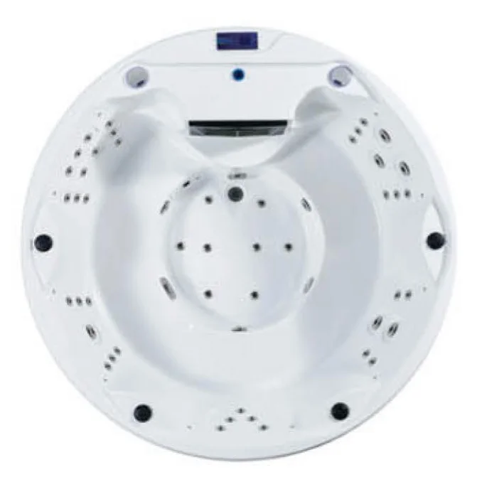 Freestanding Hot Tub, 2000 x 2000 x 950 mm Acrylic Massage Bathtub, LED Whirlpool Tub, Combo Hydro Spa for Family Use