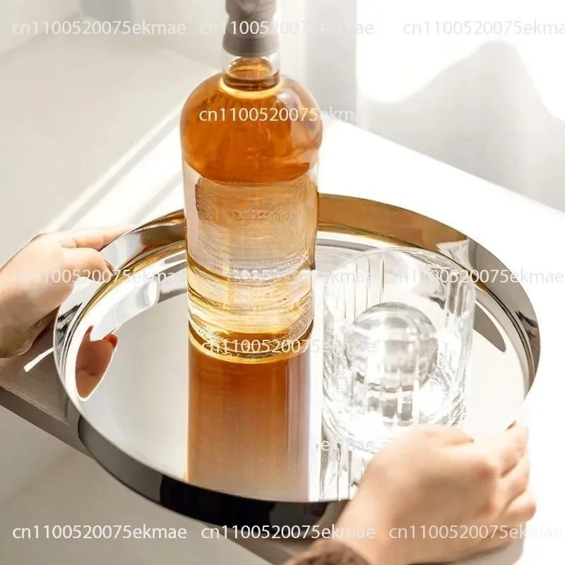 Stainless Steel Round Decorative Trays – Storage Trays for Teapots and Cups, Household Trays – Minimum Order Quantity: 2 Pieces