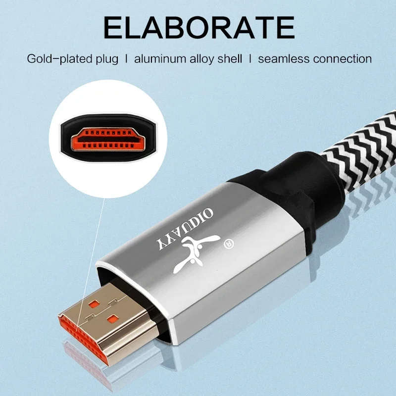 YYAUDIO HiFi HDMI 2.1 Splitter Cable Single Crystal Copper Cable Gold Plated Plug 8K HD Cables For Computers,Tvs,Projectors