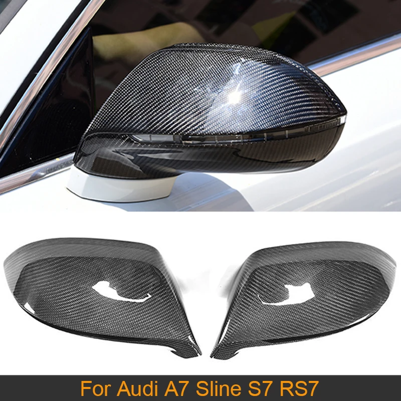 Carbon Fiber Car Rearview Mirror Covers For Audi A7 Sline S7 RS7 Hatchback 4 Door 2011-2017 Side Mirror Caps Shell Replacement