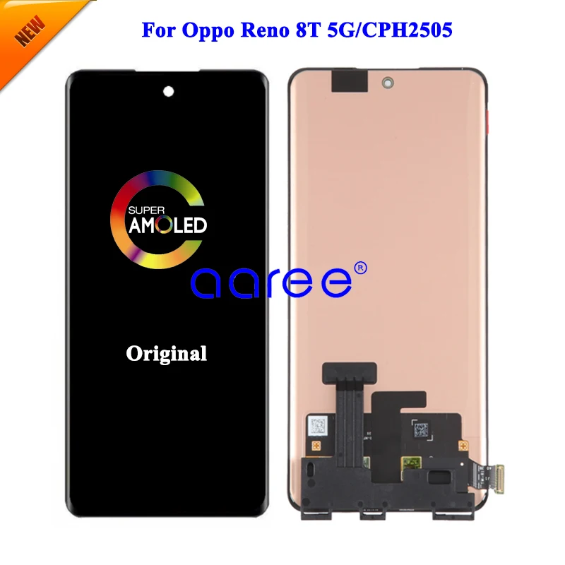 Imagem -04 - Amoled Tela Lcd para Oppo Reno 8t 4g Toque Digitador Assembly Original